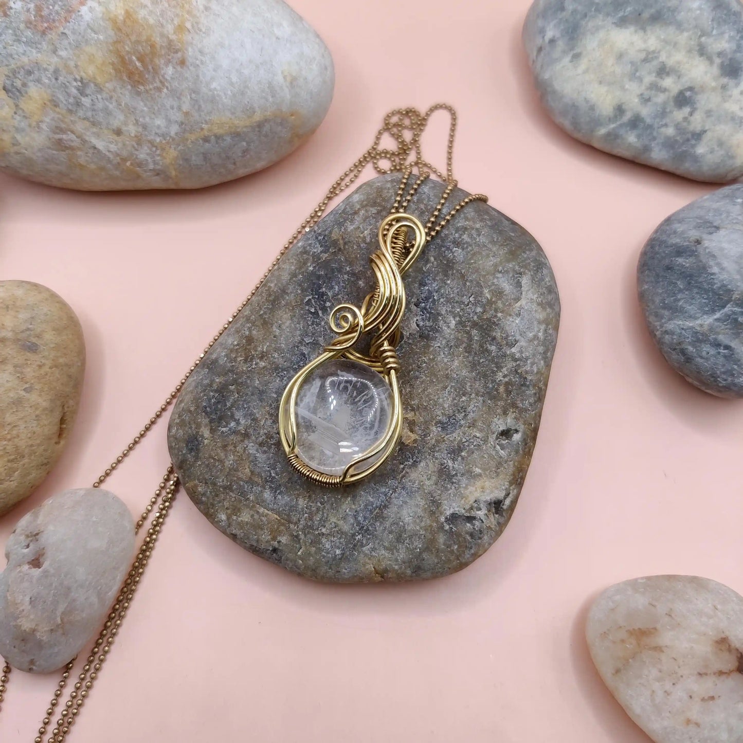 Mrida - Clear Quartz Necklace (Shivling carving) - 003