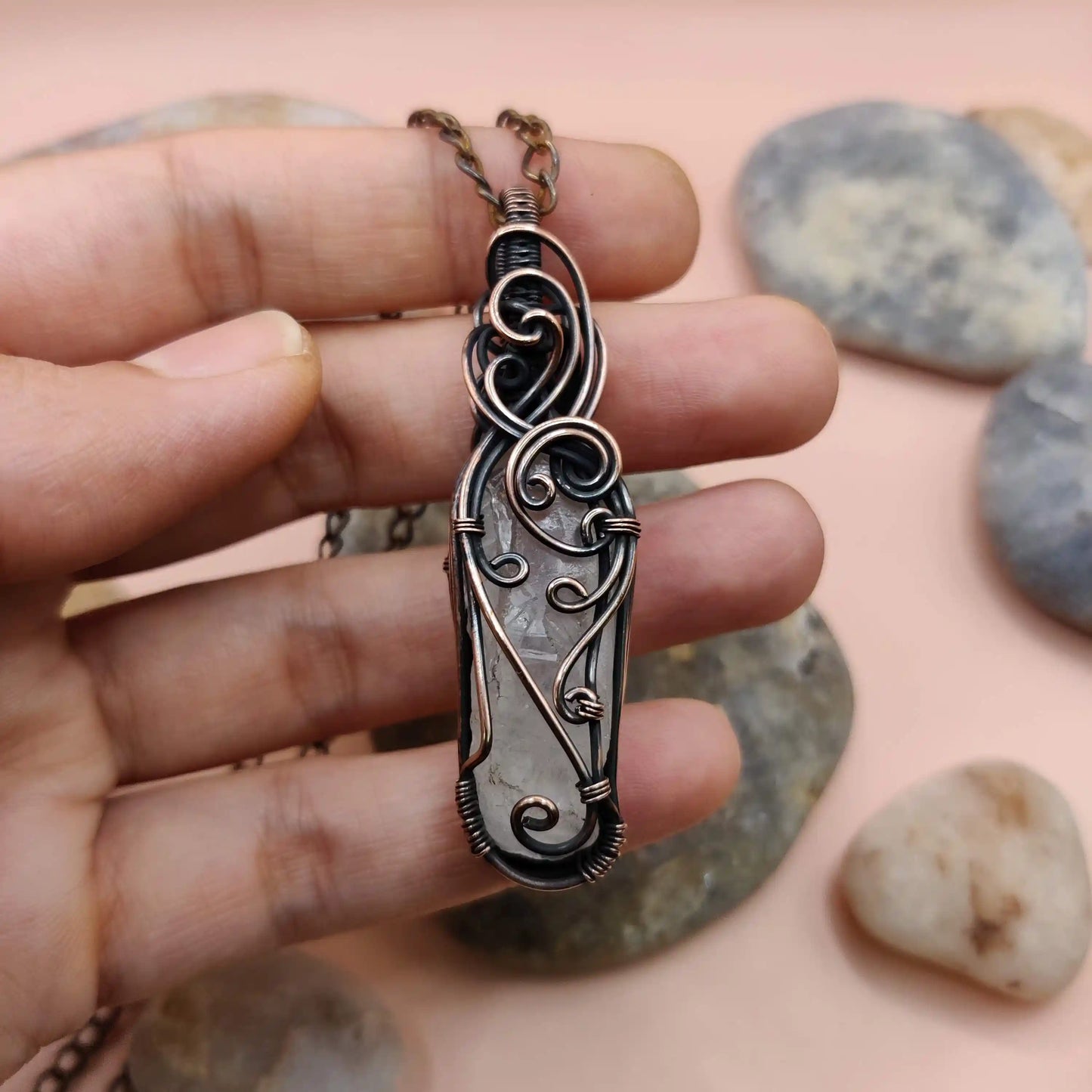 Aadhini- Clear Quartz Necklace - 008