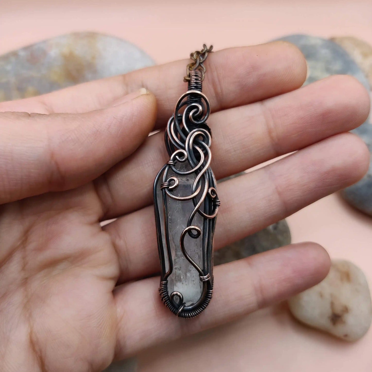 Aadhini- Clear Quartz Necklace - 008