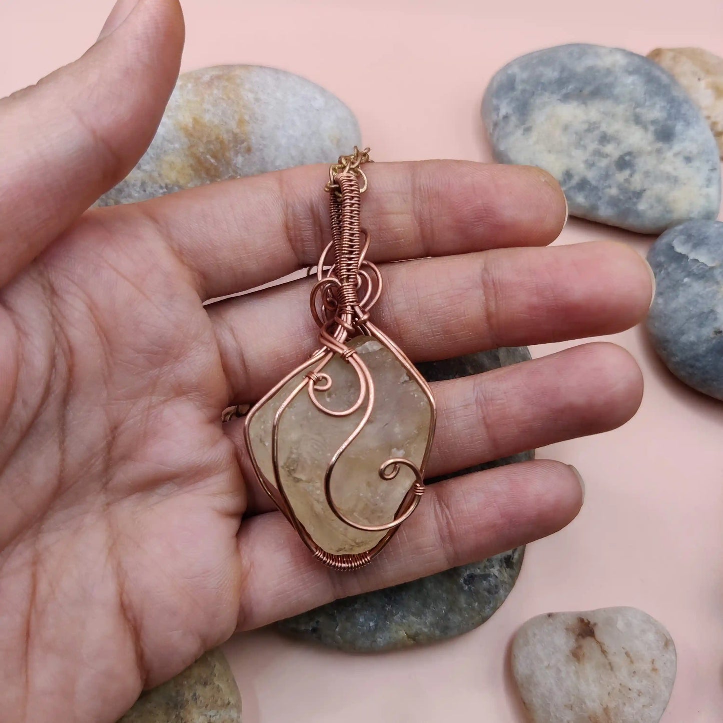 Aadhini - Raw Citrine Necklace 001