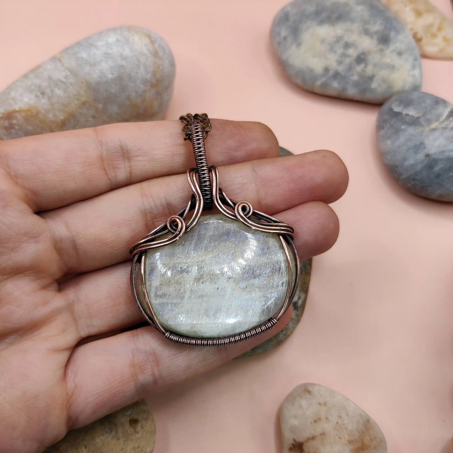 Maye - Belomorite Moonstone Necklace 002