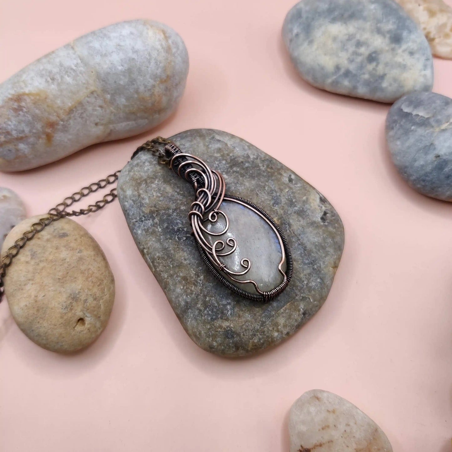Prisha - Belomorite Moonstone Necklace 003