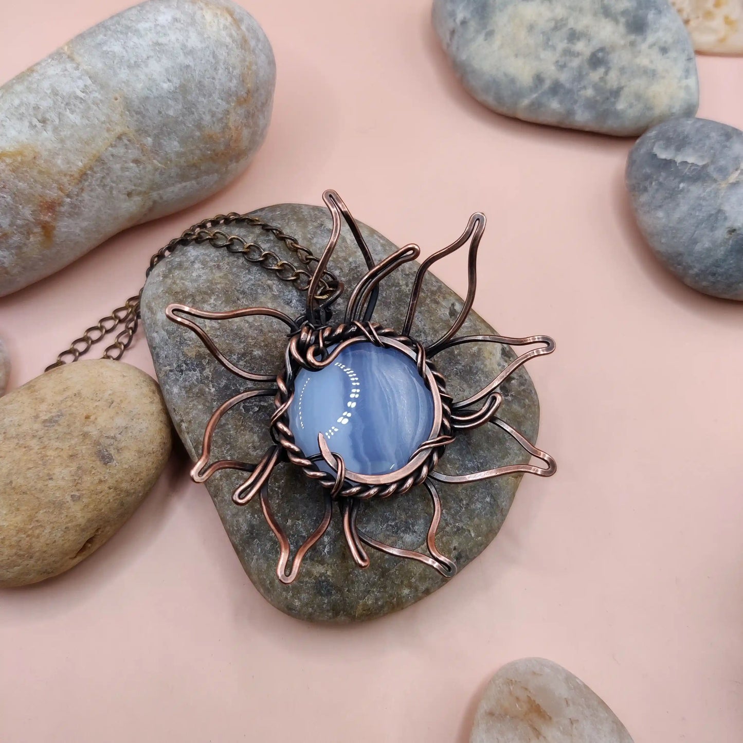 Mahua - Blue Lace Agate Necklace