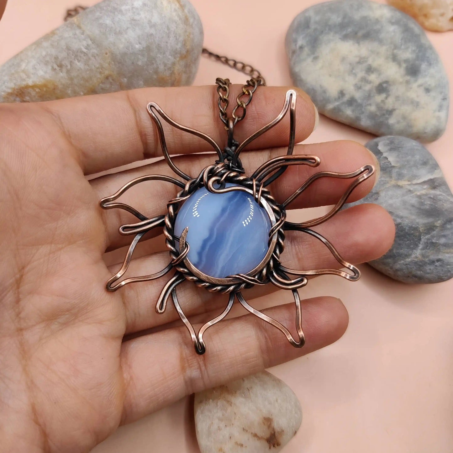 Mahua - Blue Lace Agate Necklace