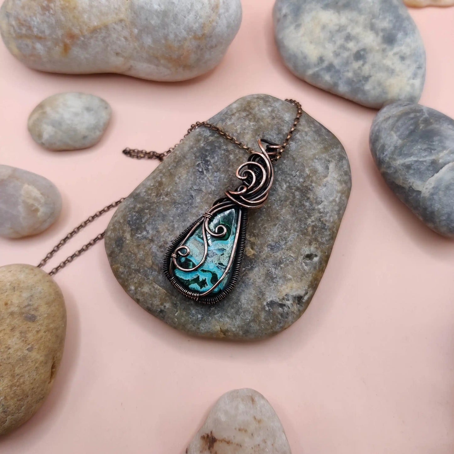 Bodhi - Chrysocolla Malachite Necklace 005