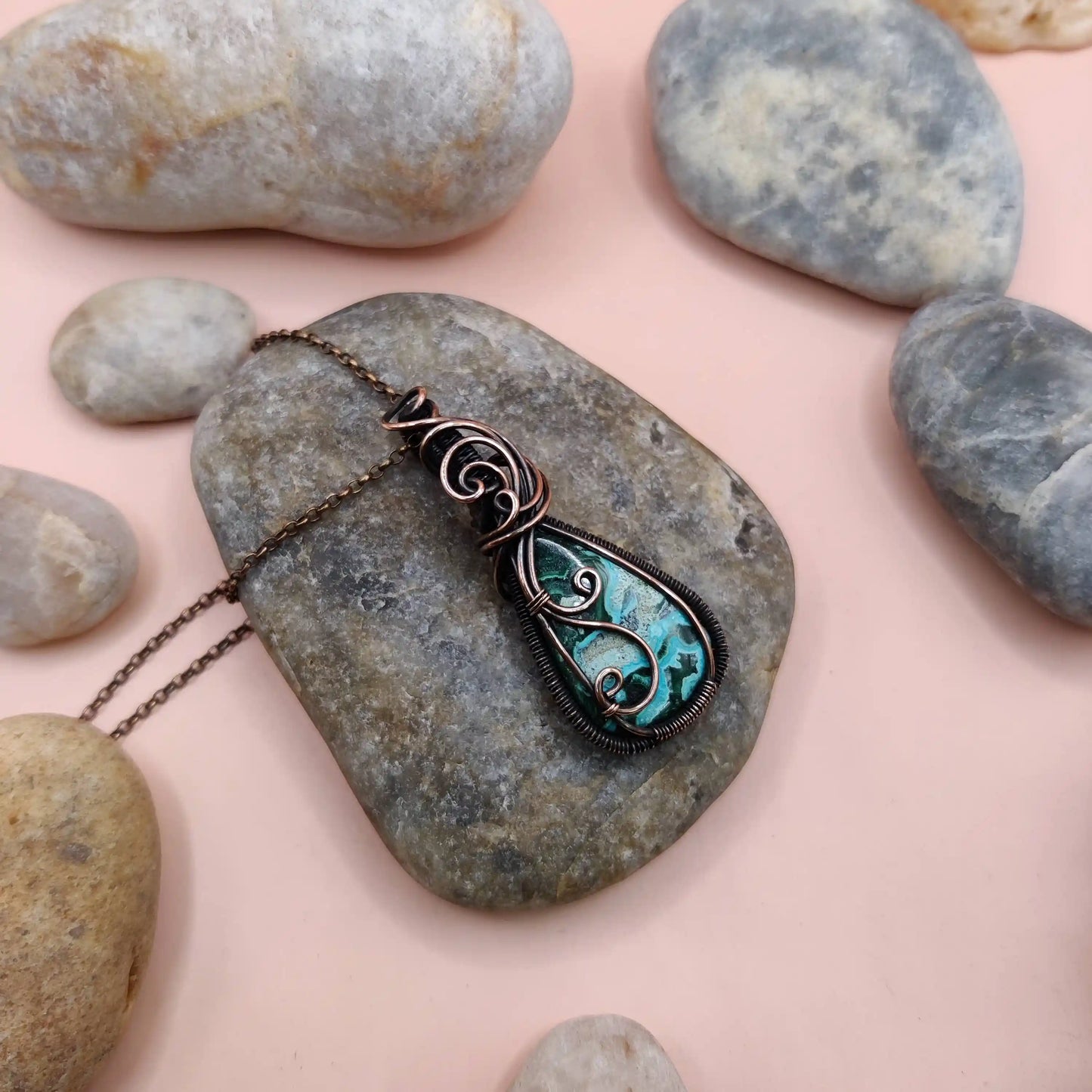 Bodhi - Chrysocolla Malachite Necklace 005