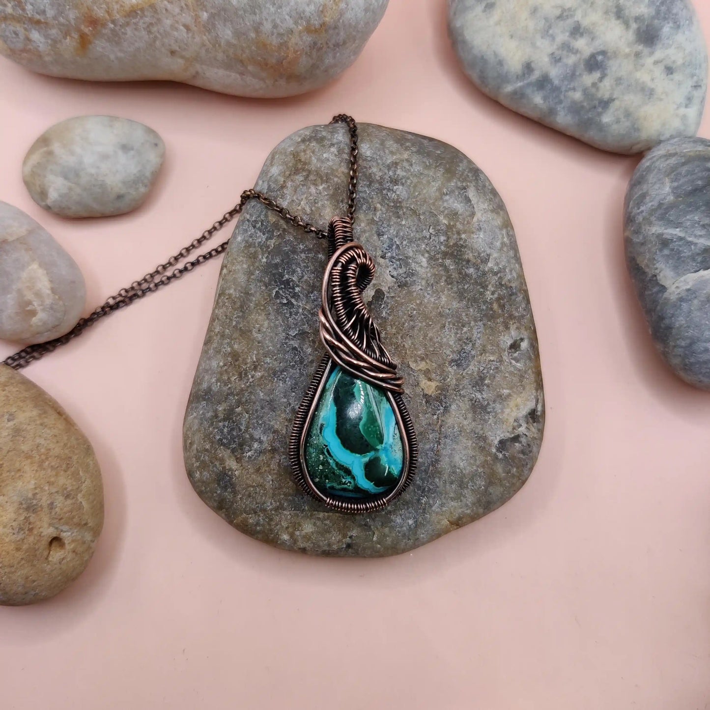Bodhi - Chrysocolla Malachite Necklace 004