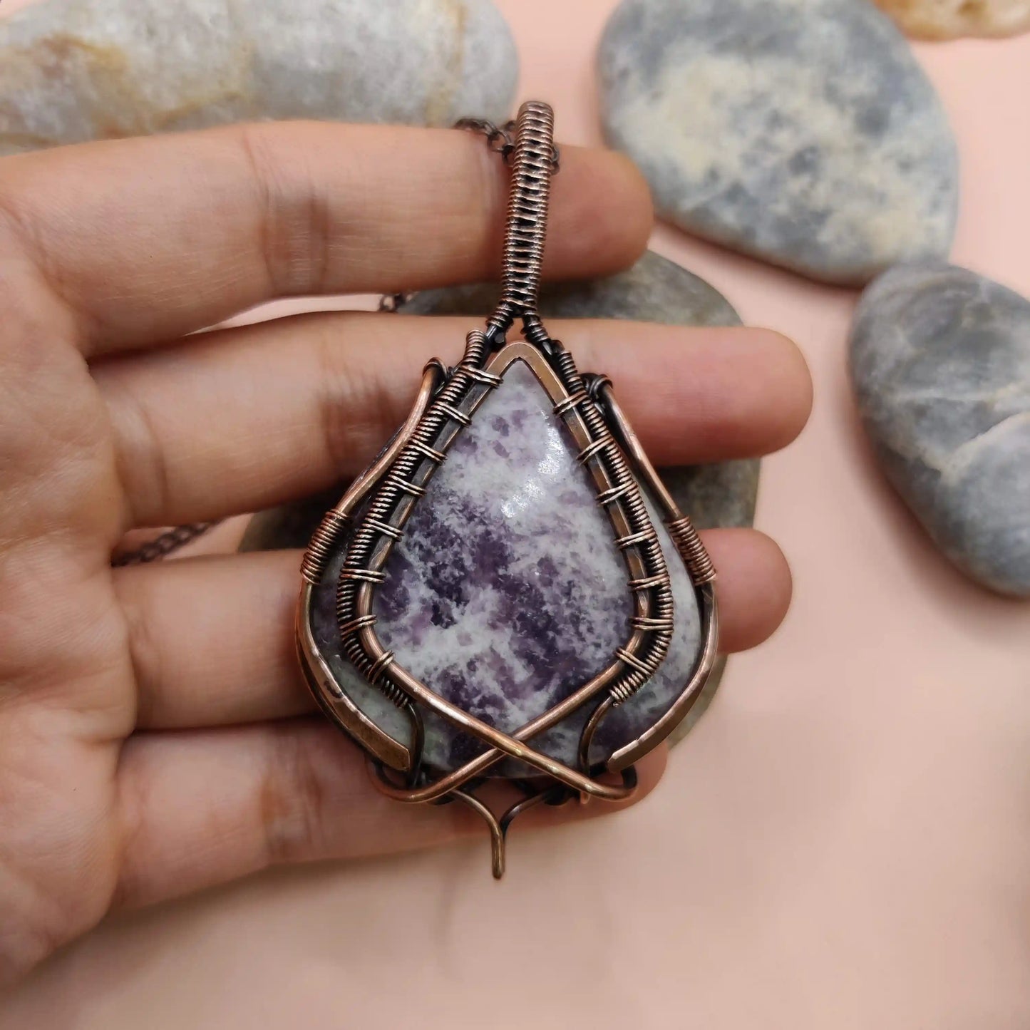 Veena - Lepidolite Necklace - 001