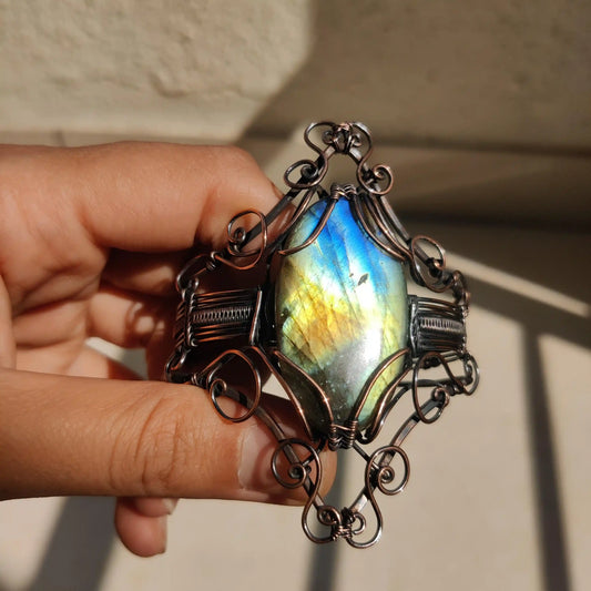 Gauranga - Labradorite Copper Cuff Bracelet - 007