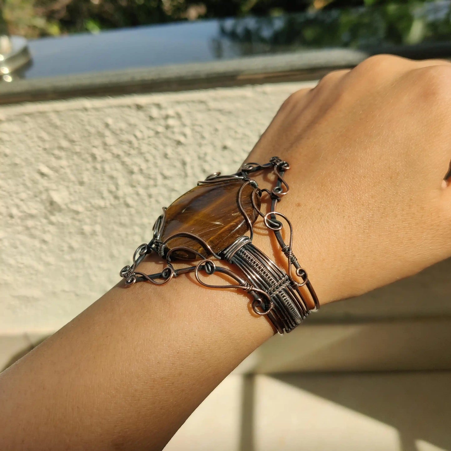 Gauranga - Tiger's Eye Copper Cuff Bracelet - 001