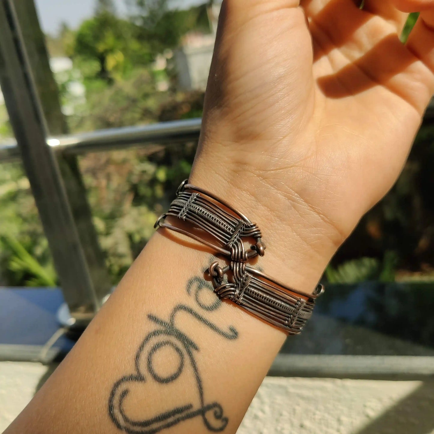Gauranga - Tiger's Eye Copper Cuff Bracelet - 002