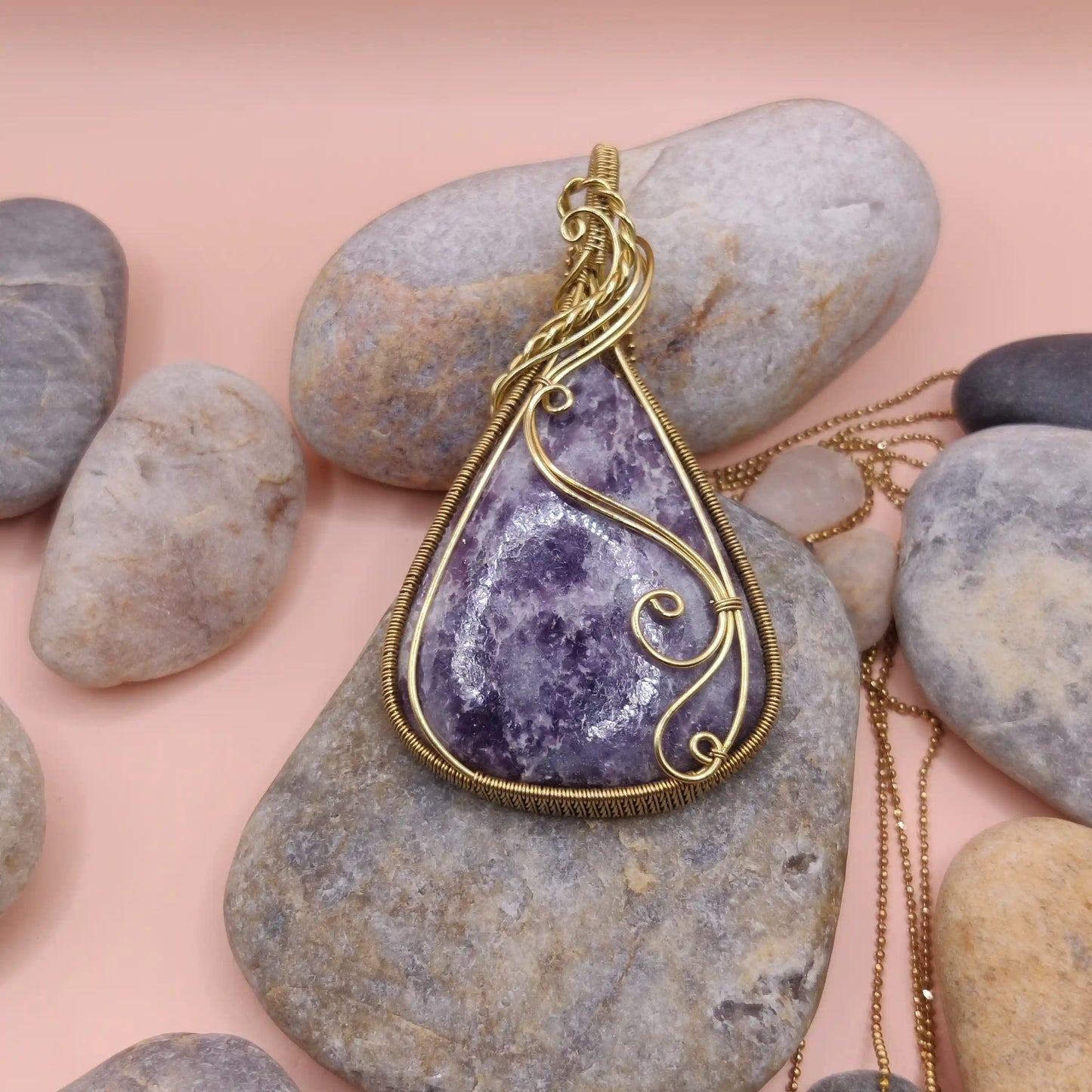 Prisha - Lepidolite Necklace - 001