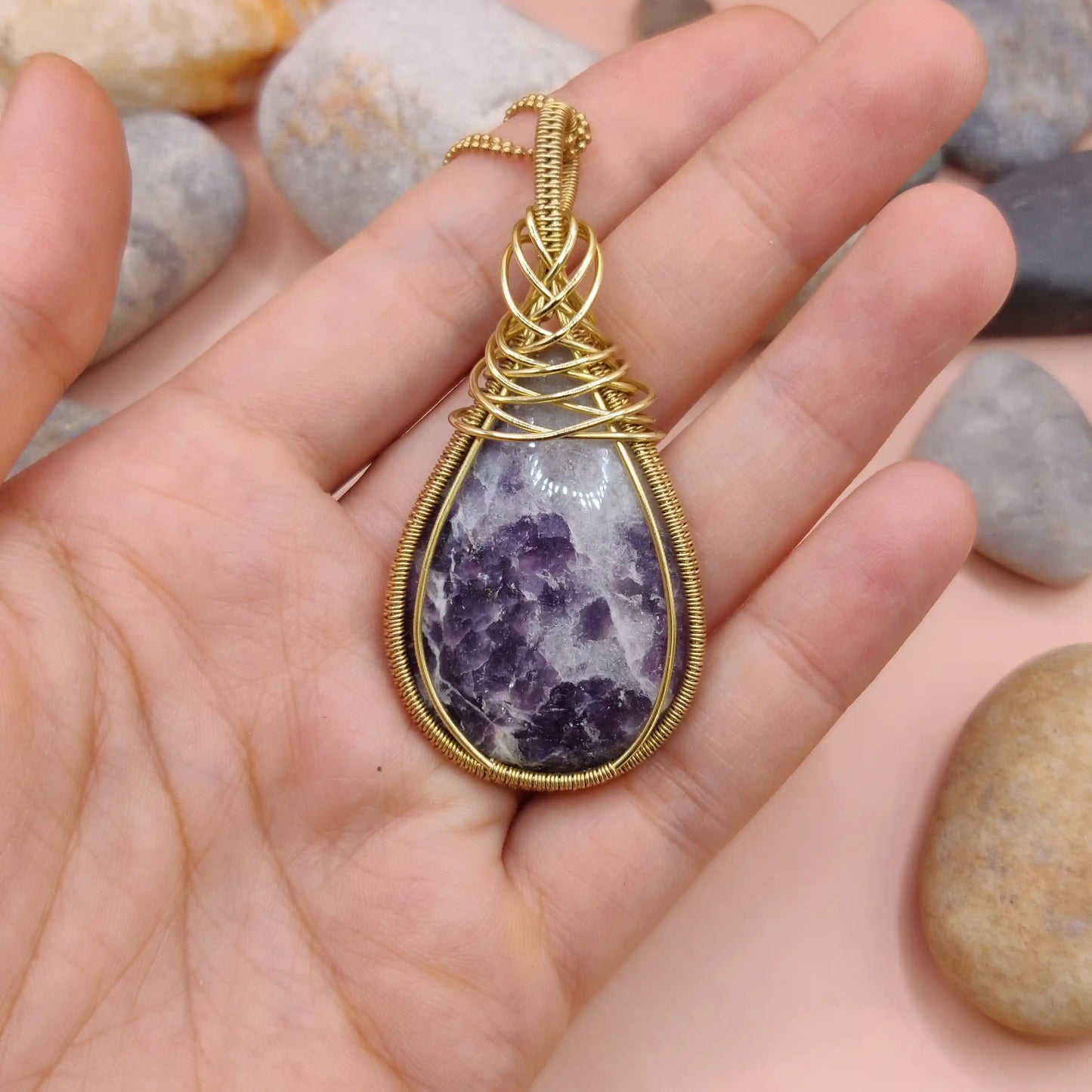 Prisha - Lepidolite Necklace - 002