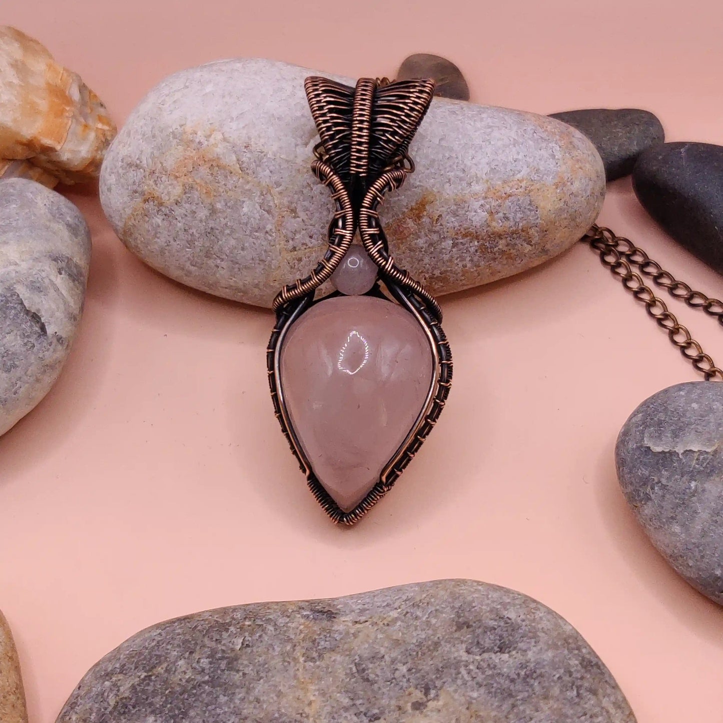 Aadhya - Rose Quartz Necklace 004