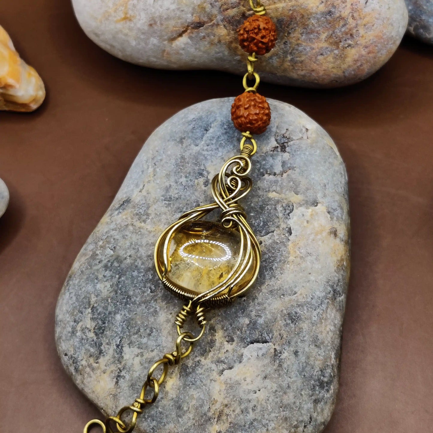 Kamal -Citrine and Rudraksha Bracelet 001