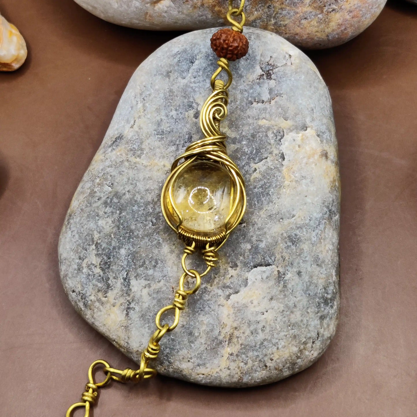 Kamal -Citrine and Rudraksha Bracelet 002