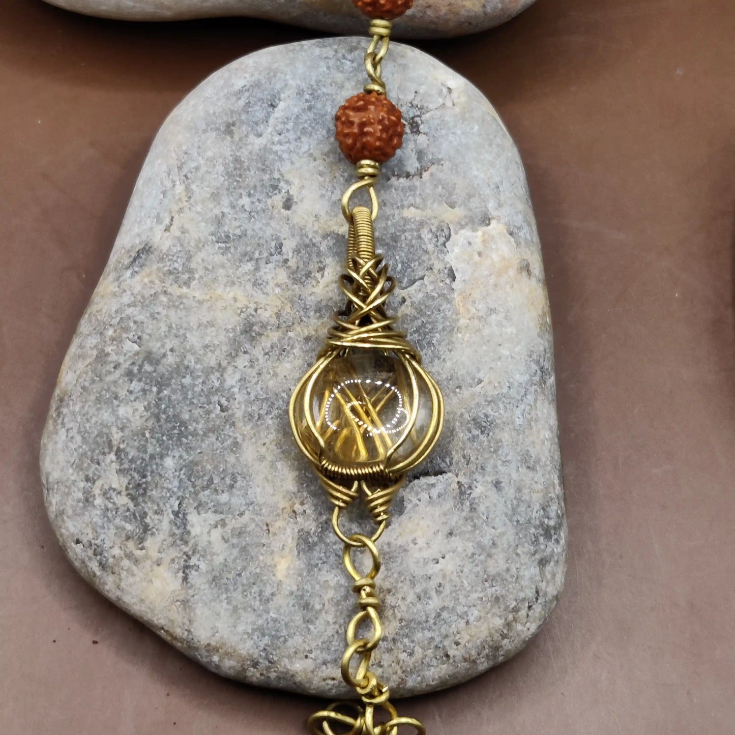 Kamal -Citrine and Rudraksha Bracelet 004