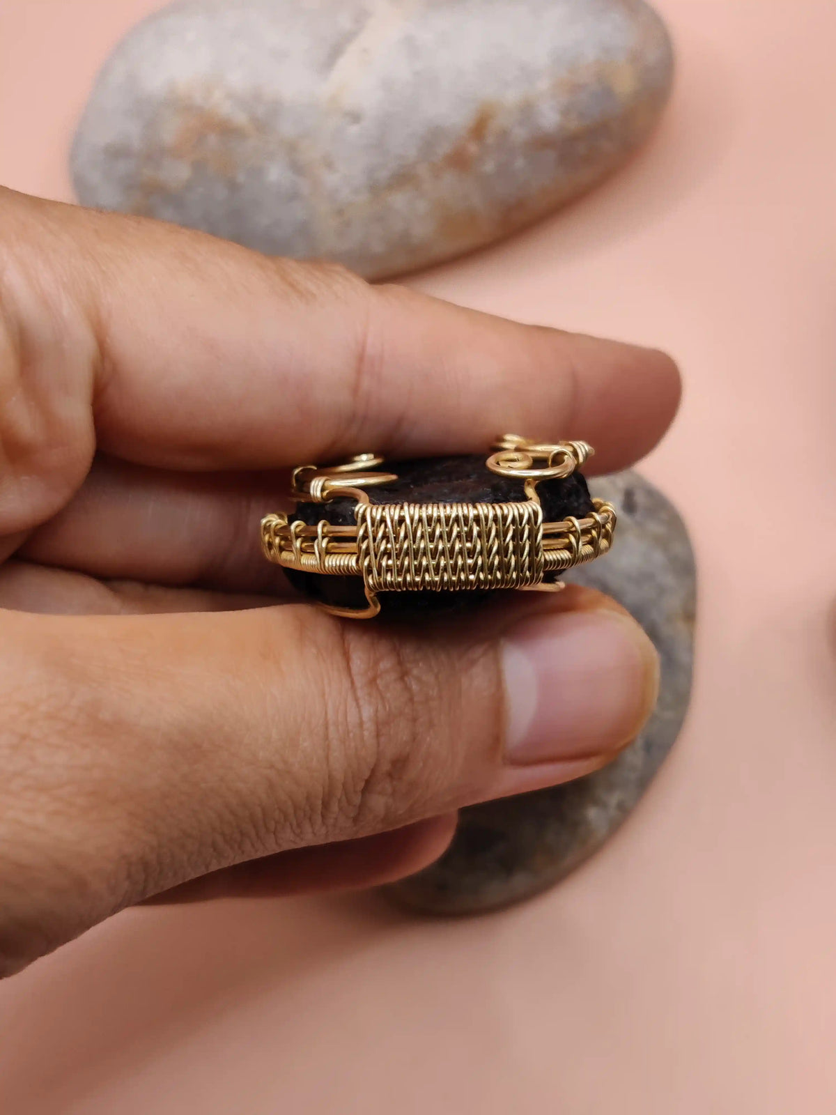 Aadhya - Raw Tektite (Chintamani) Necklace 003