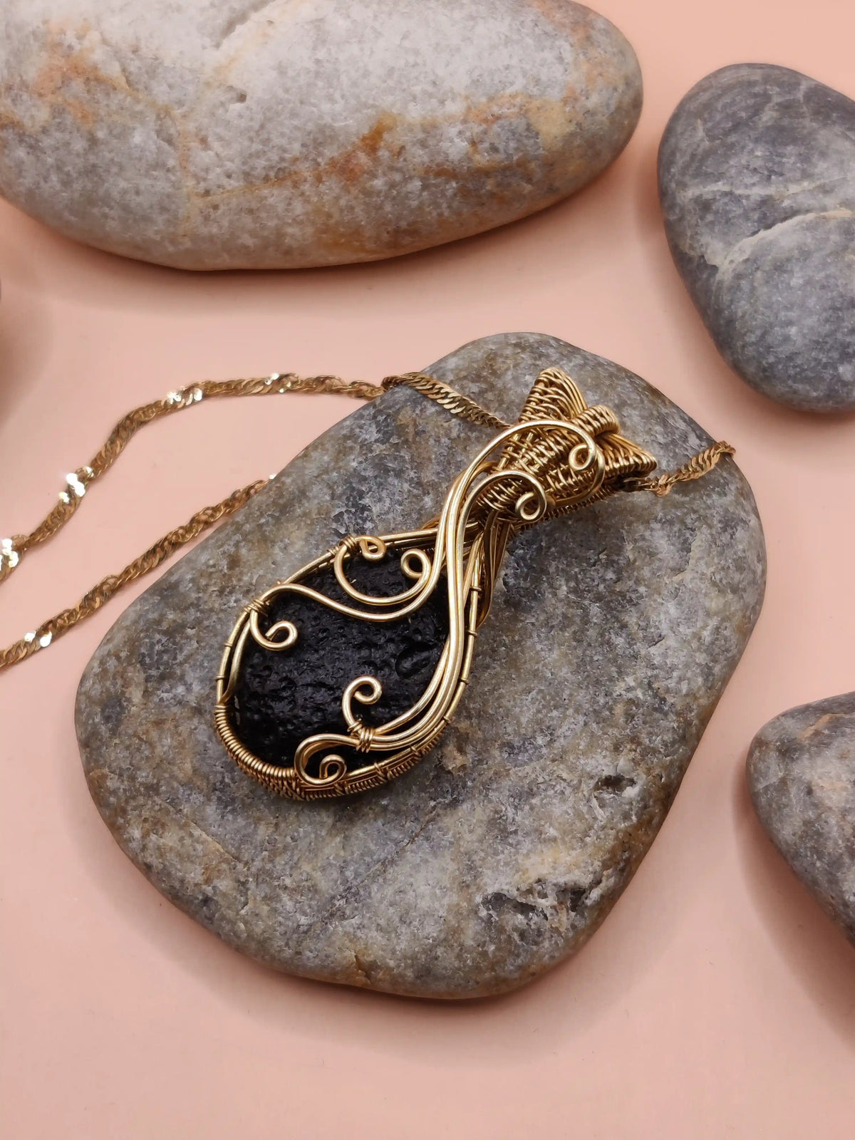 Aadhya - Raw Tektite (Chintamani) Necklace 004