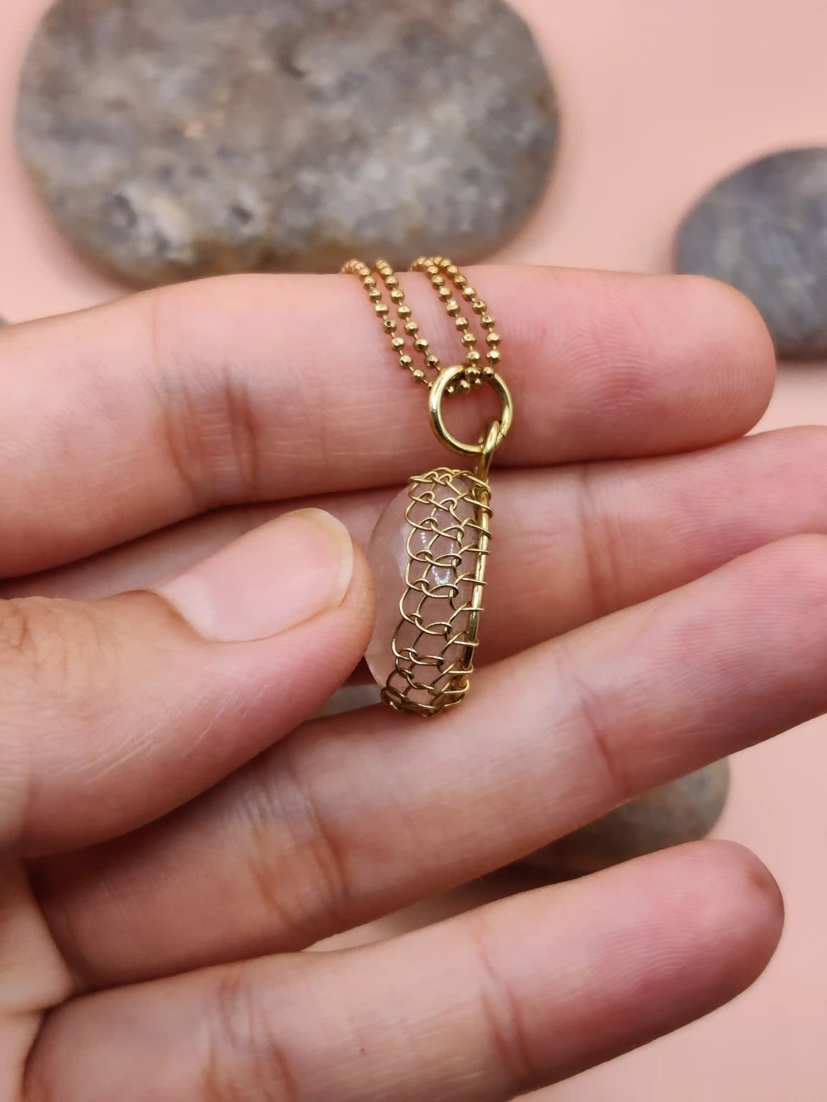 Meera – Rose Quartz Necklace – 003