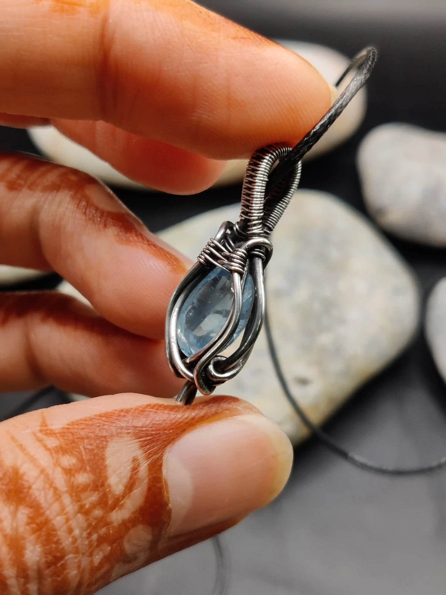 Prabal - Aquamarine Silver Pendant
