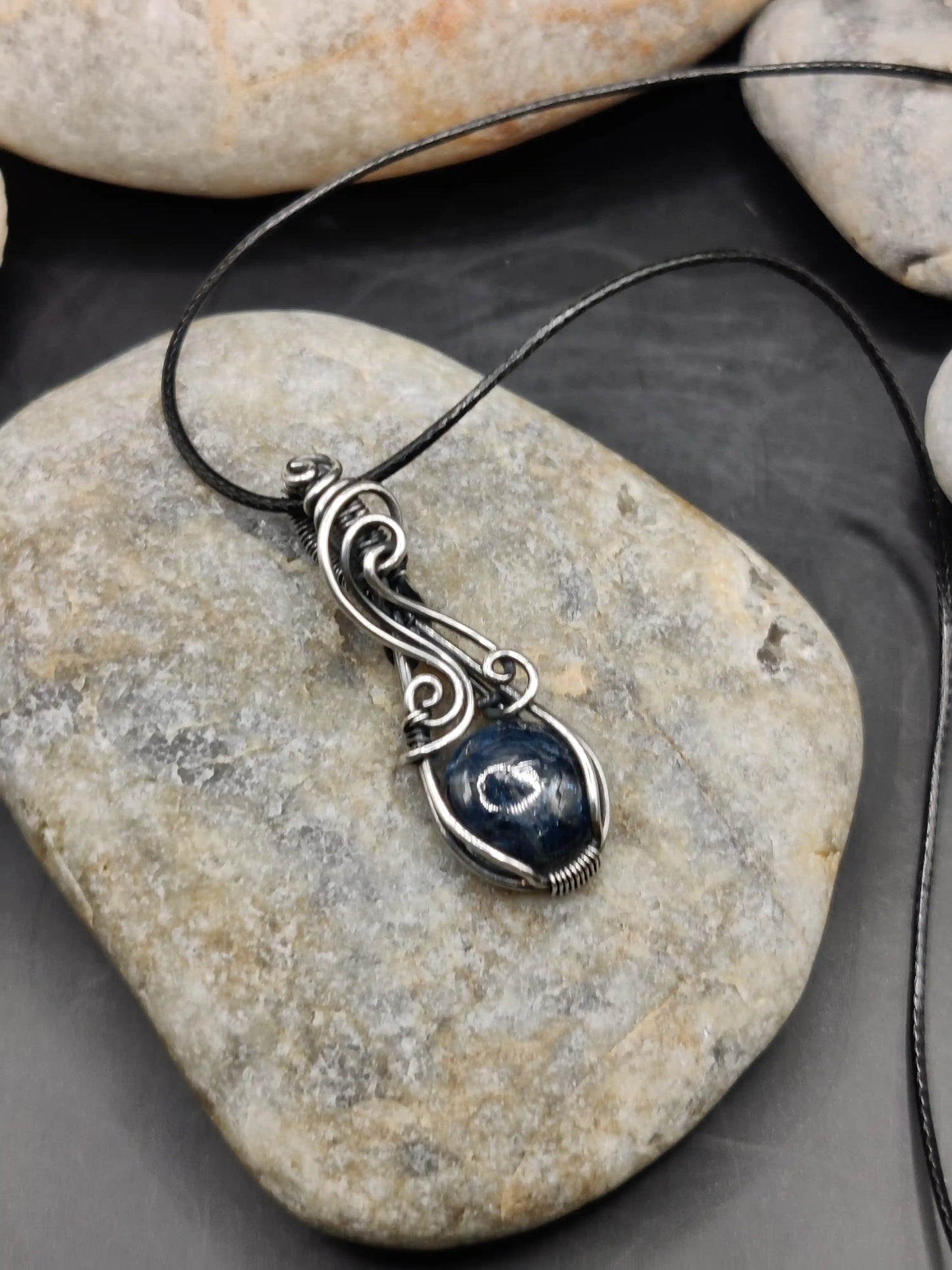 Tanvi - Moss Kyanite Silver Pendant