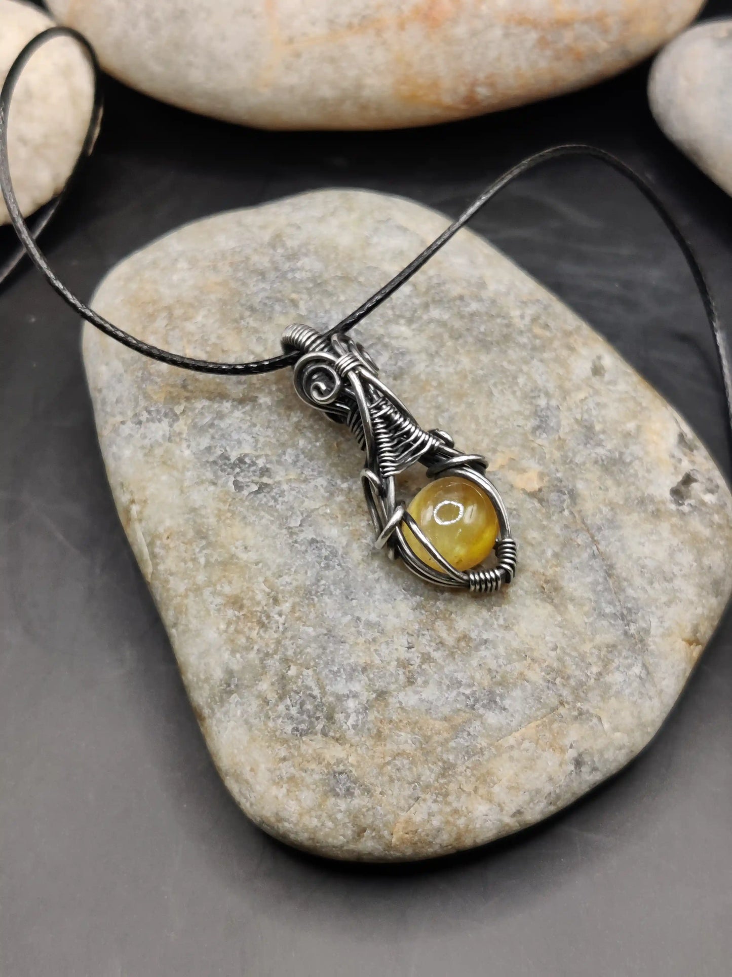 Nandu - Yellow Sapphire Silver Pendant