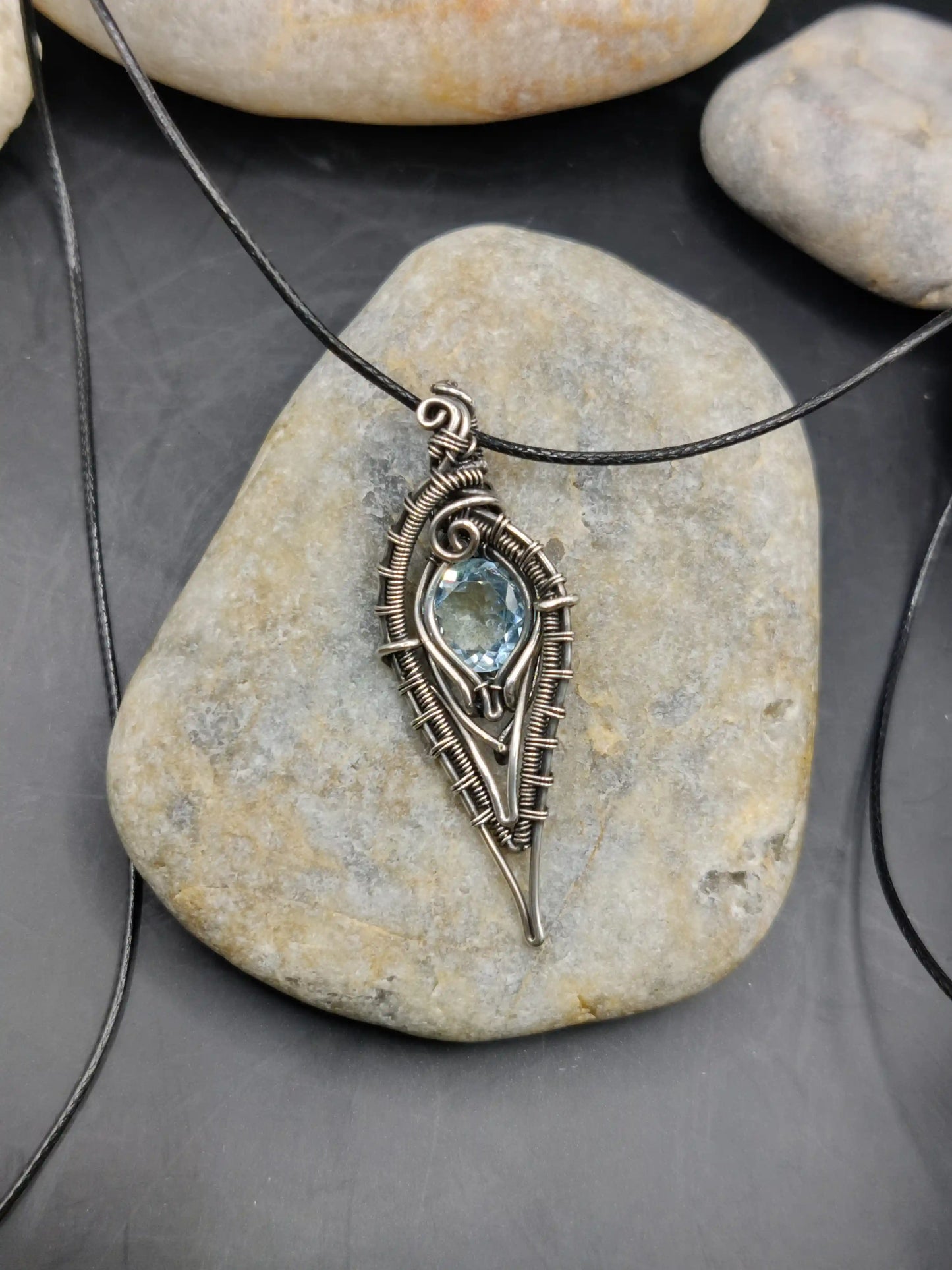 Geetika - Blue Topaz Silver Pendant