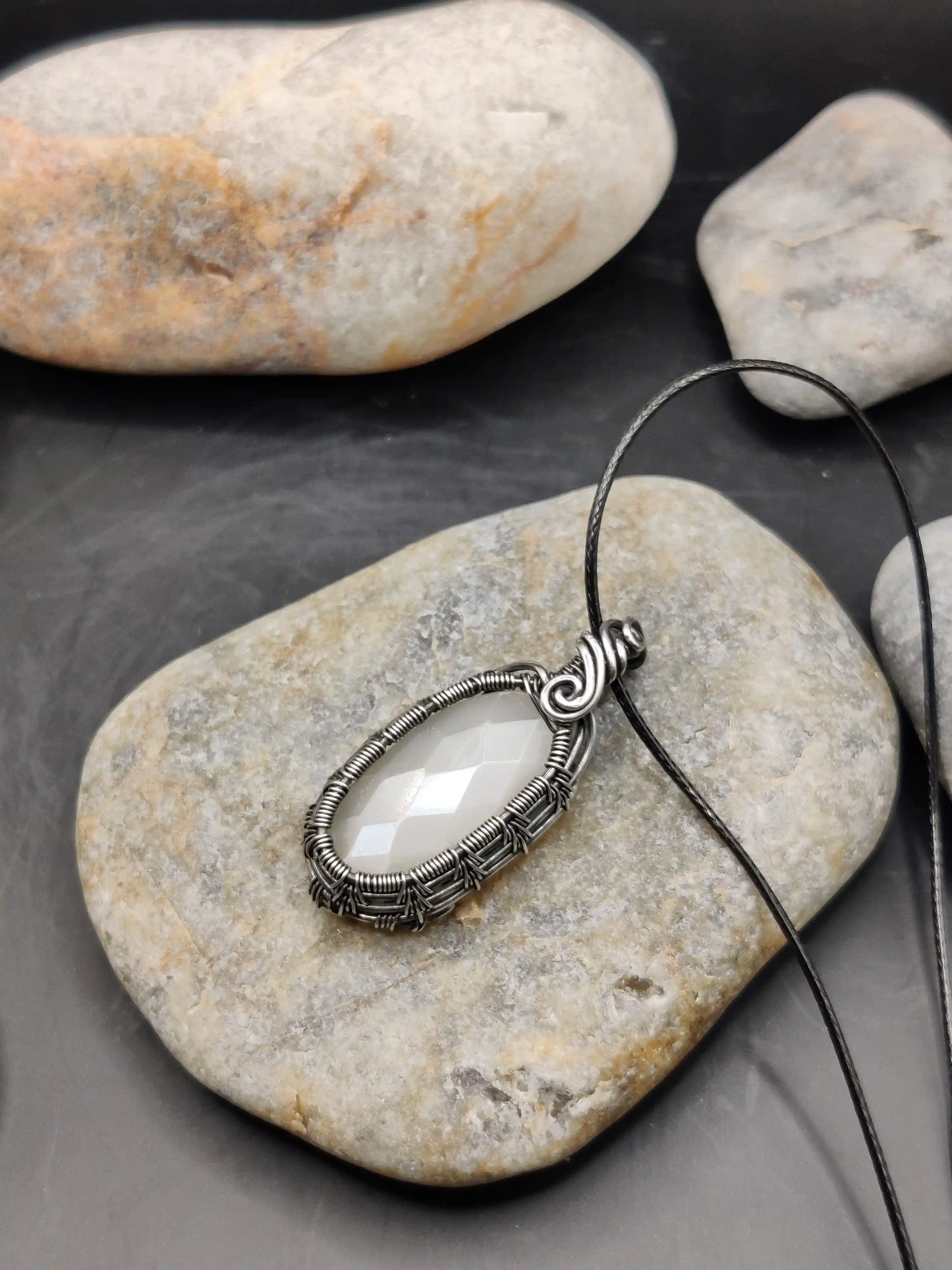 Kahaan - White Moonstone Silver Pendant