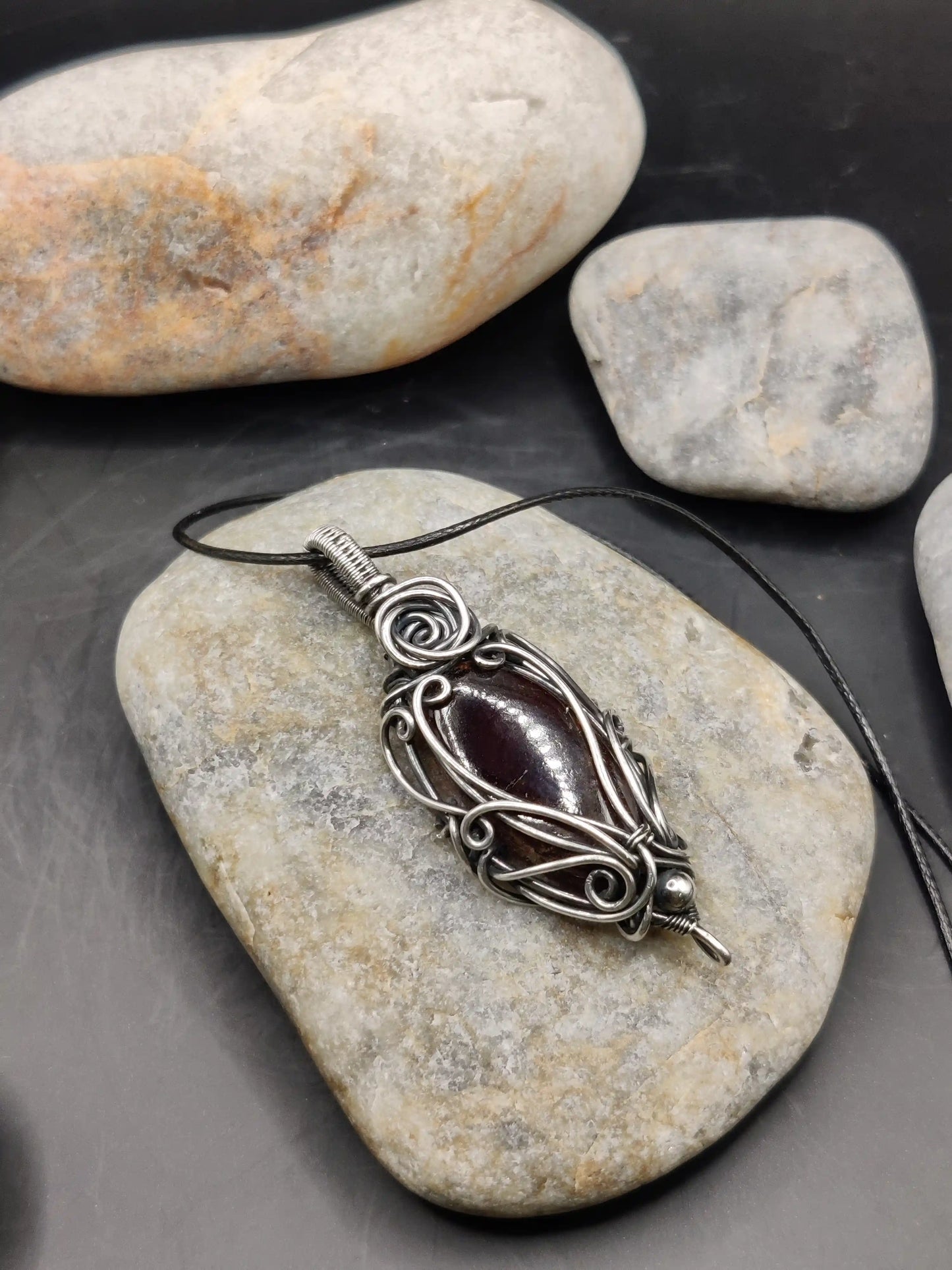 Paloma - Hessonite Garnet Silver Pendant