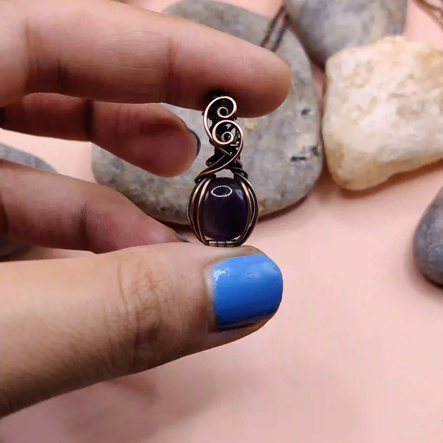 Inaya Amethyst Necklace SA1 By Sanguine Aura Handcrafted Jewellery