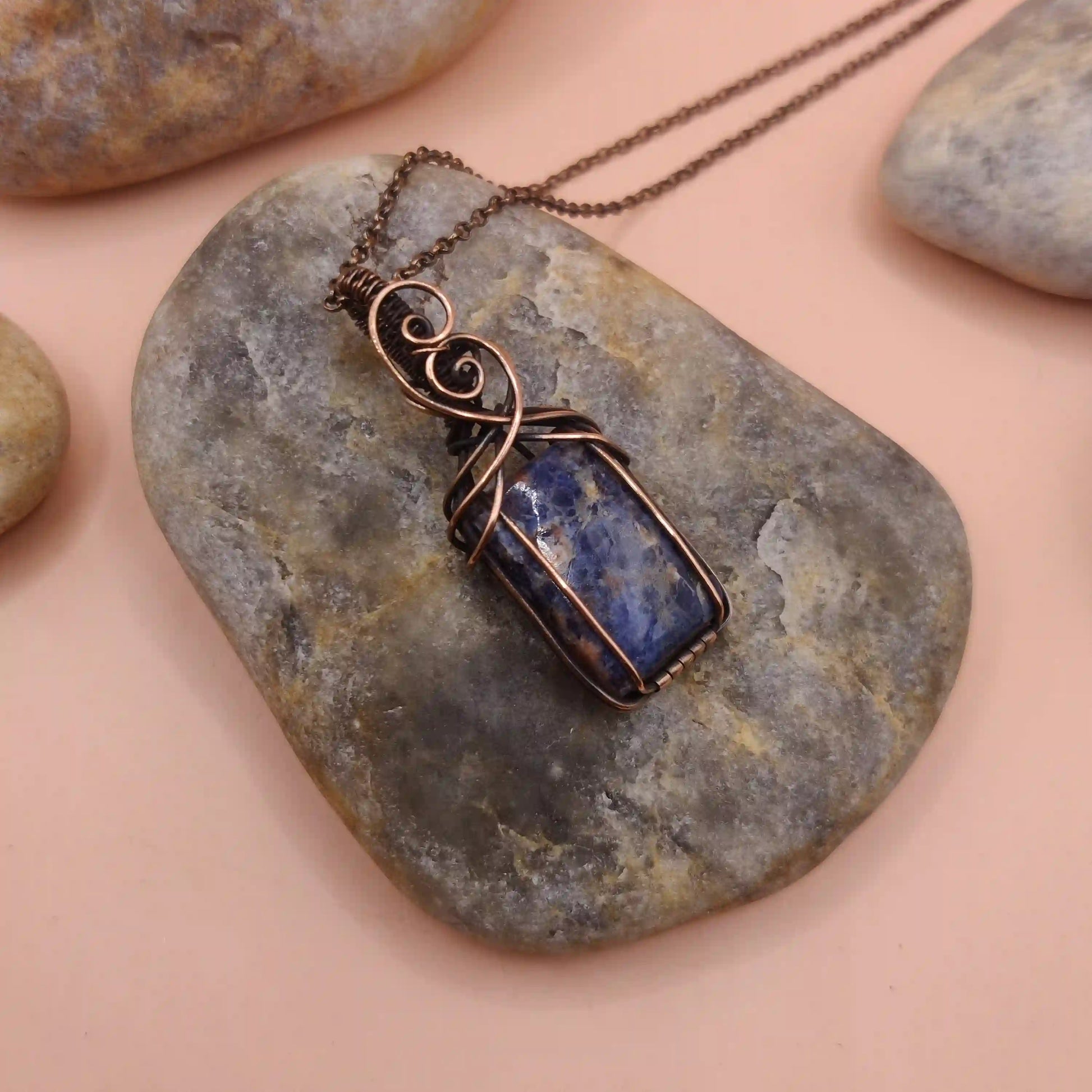 Ishana - Sodalite Necklace 002 SA14 By Sanguine Aura Handcrafted Jewellery