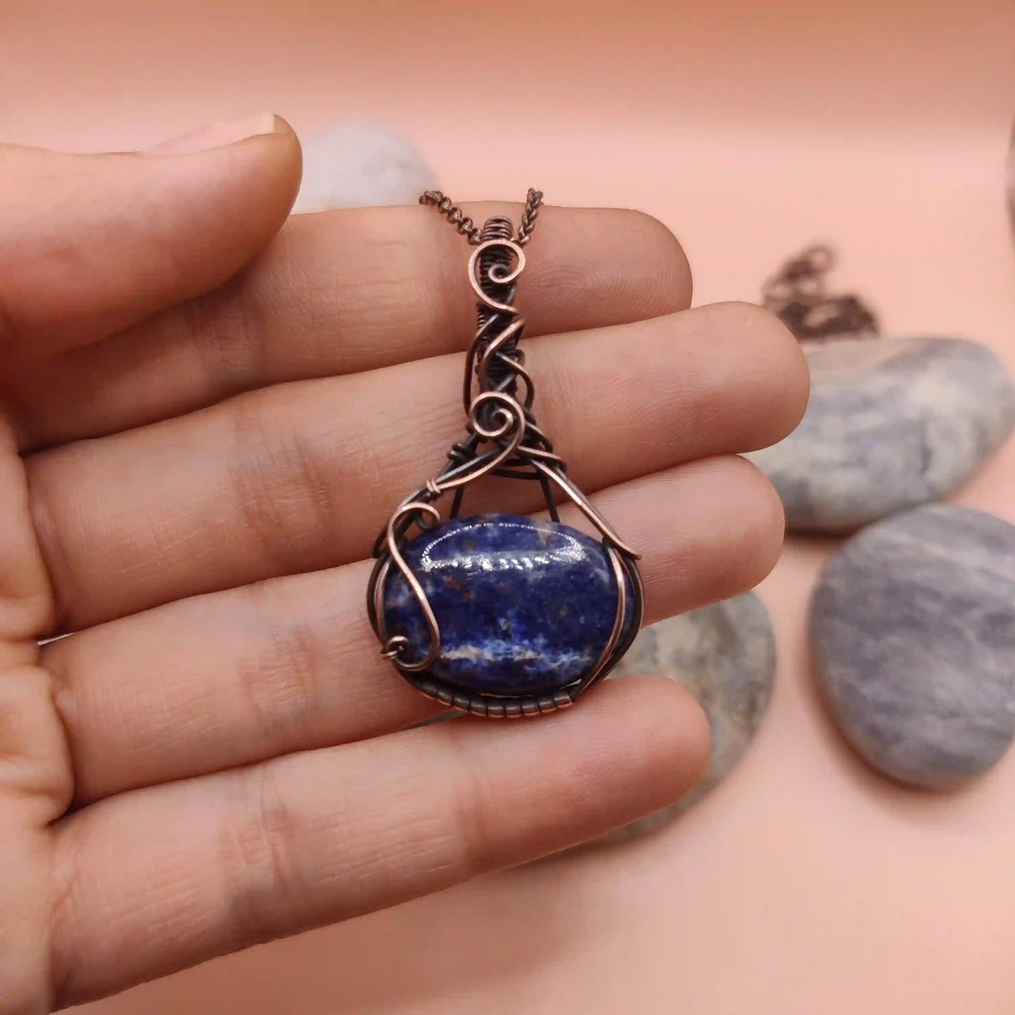 Ishana - Sodalite Necklace 006 SA2 By Sanguine Aura Handcrafted Jewellery