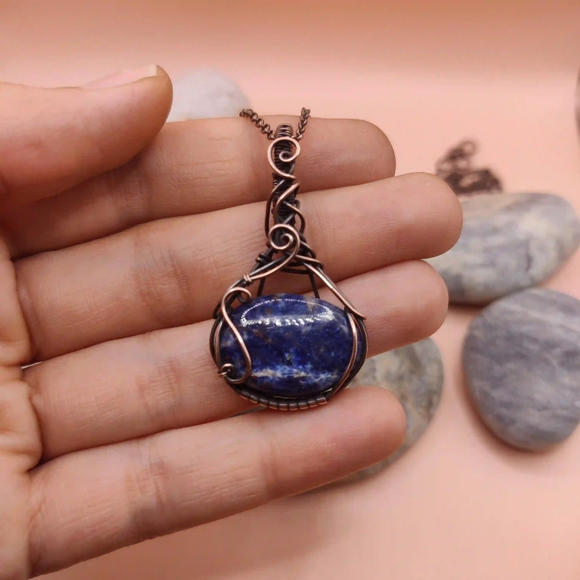 Ishana - Sodalite Necklace 006 SA2 By Sanguine Aura Handcrafted Jewellery