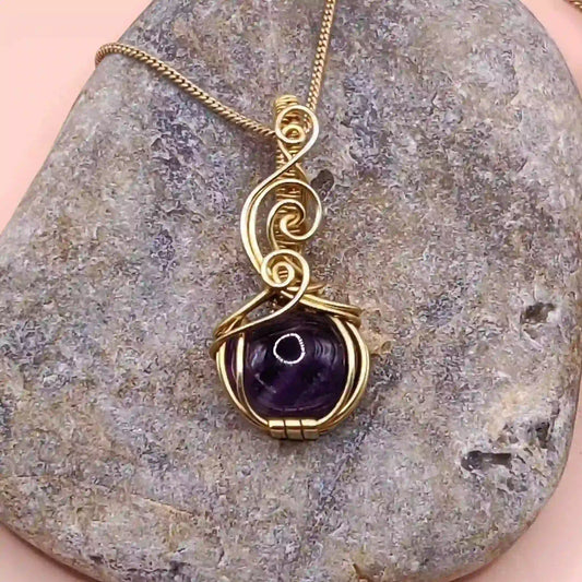 Ishana Amethyst Necklace SA1 By Sanguine Aura Handcrafted Jewellery