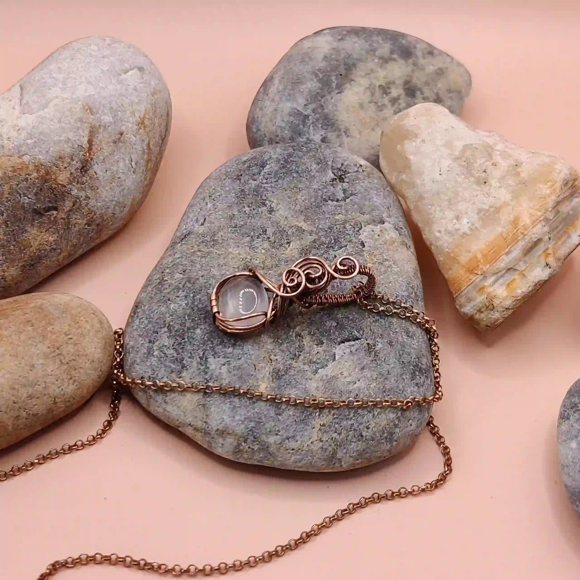 Ishana – Rose Quartz – Necklace SA1 By Sanguine Aura Handcrafted Jewellery