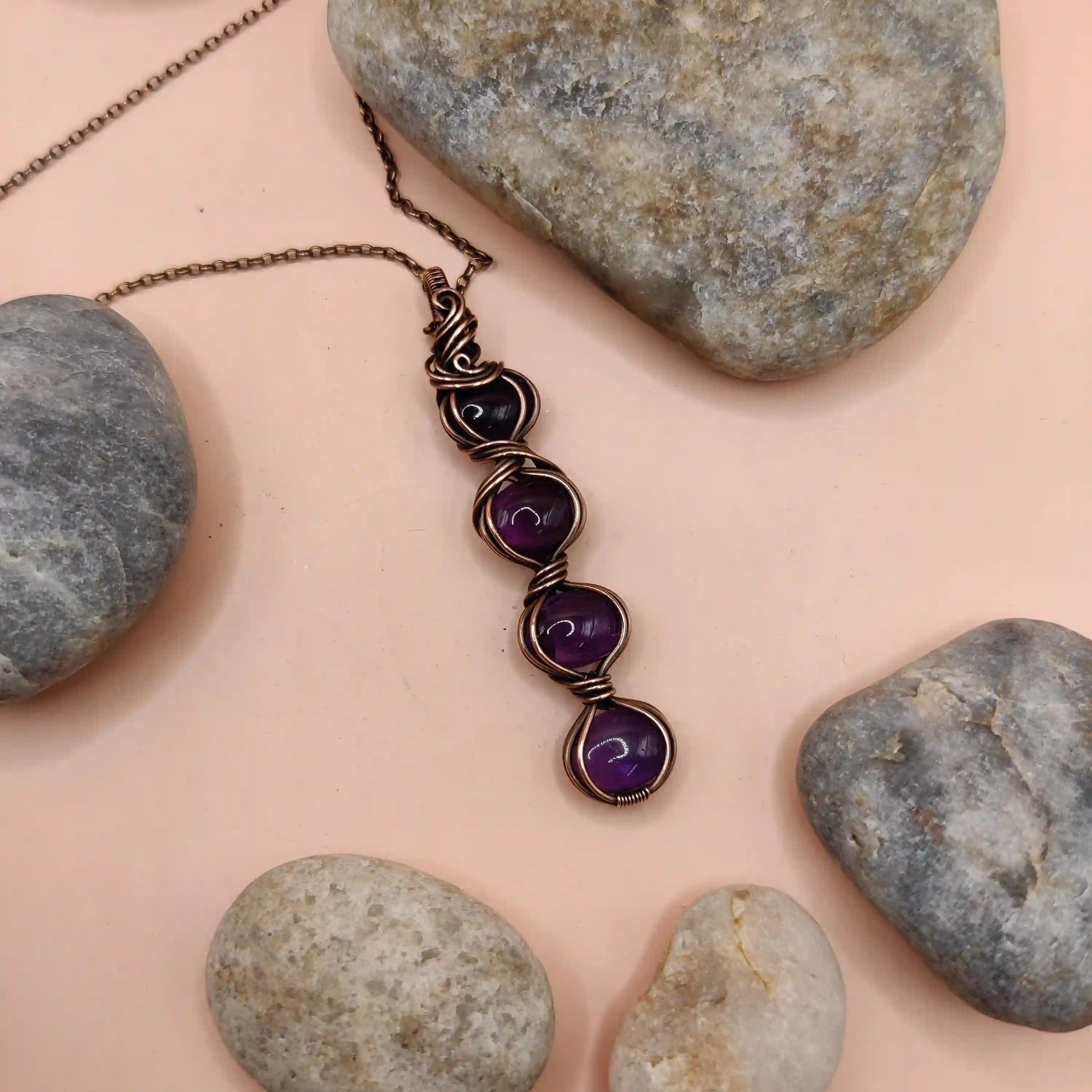 Ivaan - Amethyst Necklace SA1 By Sanguine Aura Handcrafted Jewellery