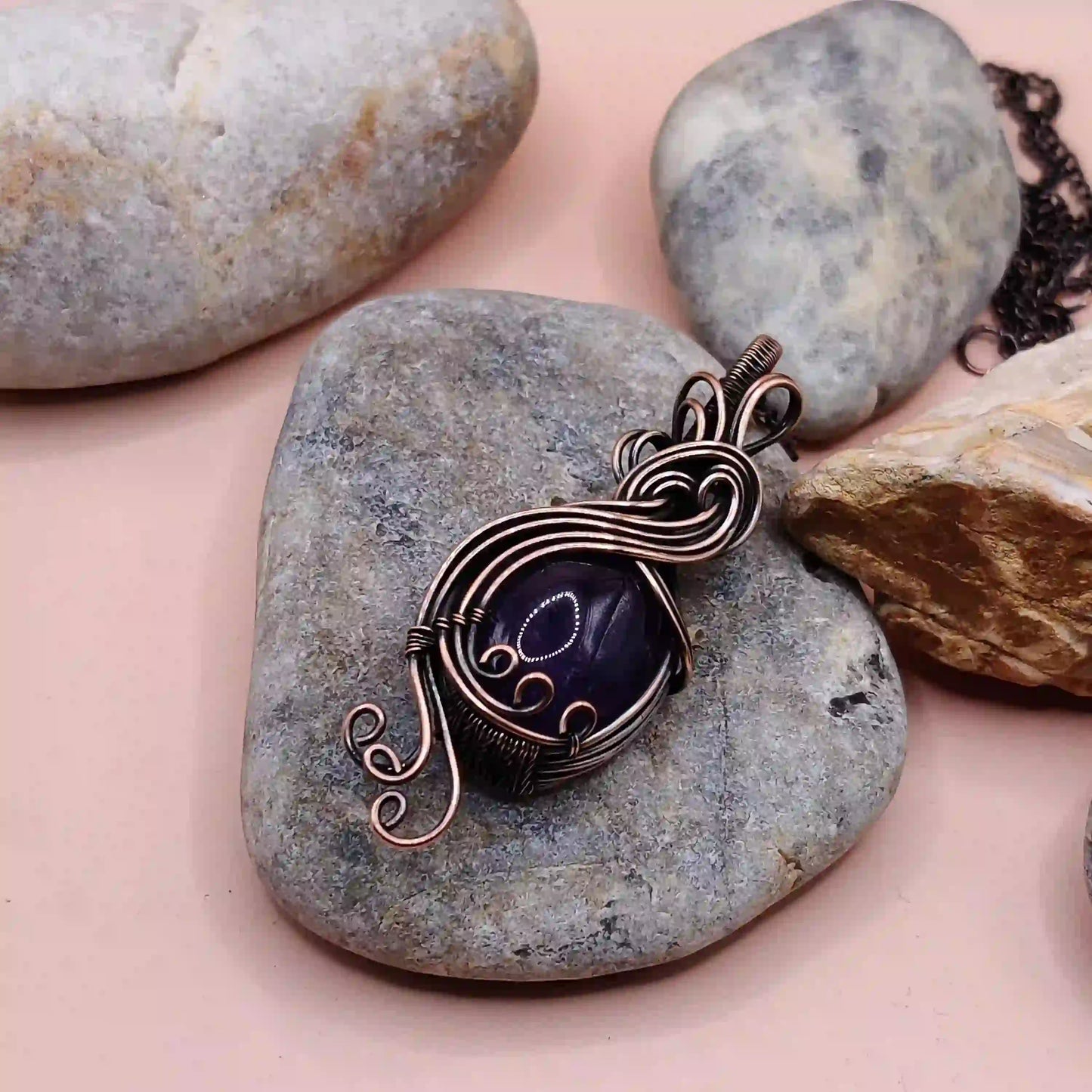 Jash- Amethyst Necklace 003 SA1 By Sanguine Aura Handcrafted Jewellery