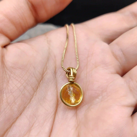 Kanan - Citrine Faceted Necklace By Sanguine Aura Handcrafted Jewellery. Healing Benefits of Citrine - Energy, Abundance, Positivity.
