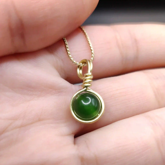 Kanan - Green Jade Quartz Necklace By Sanguine Aura Handcrafted Jewellery. Healing Benefits of Green Jade Quartz - Peace, Love, Harmony.
