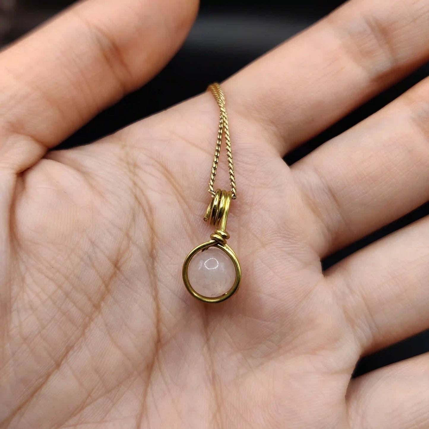 Kanan - Rose Quartz Necklace By Sanguine Aura Handcrafted Jewellery. Healing Benefits of Rose Quartz - Love, Peace, Healing.