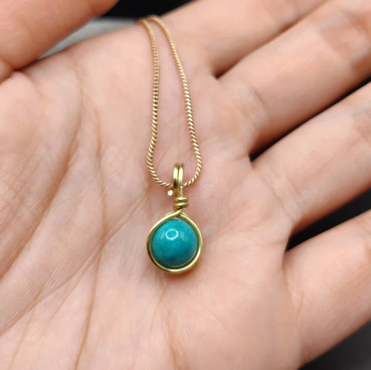 Kanan - Turquoise Necklace By Sanguine Aura Handcrafted Jewellery. Healing Benefits of Turquoise - Peace & Balance.