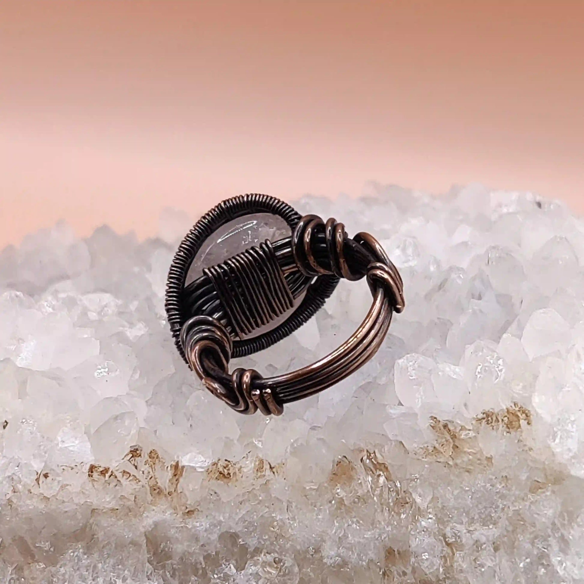 Kanta Rose Quartz Ring SA1 By Sanguine Aura Handcrafted Jewellery