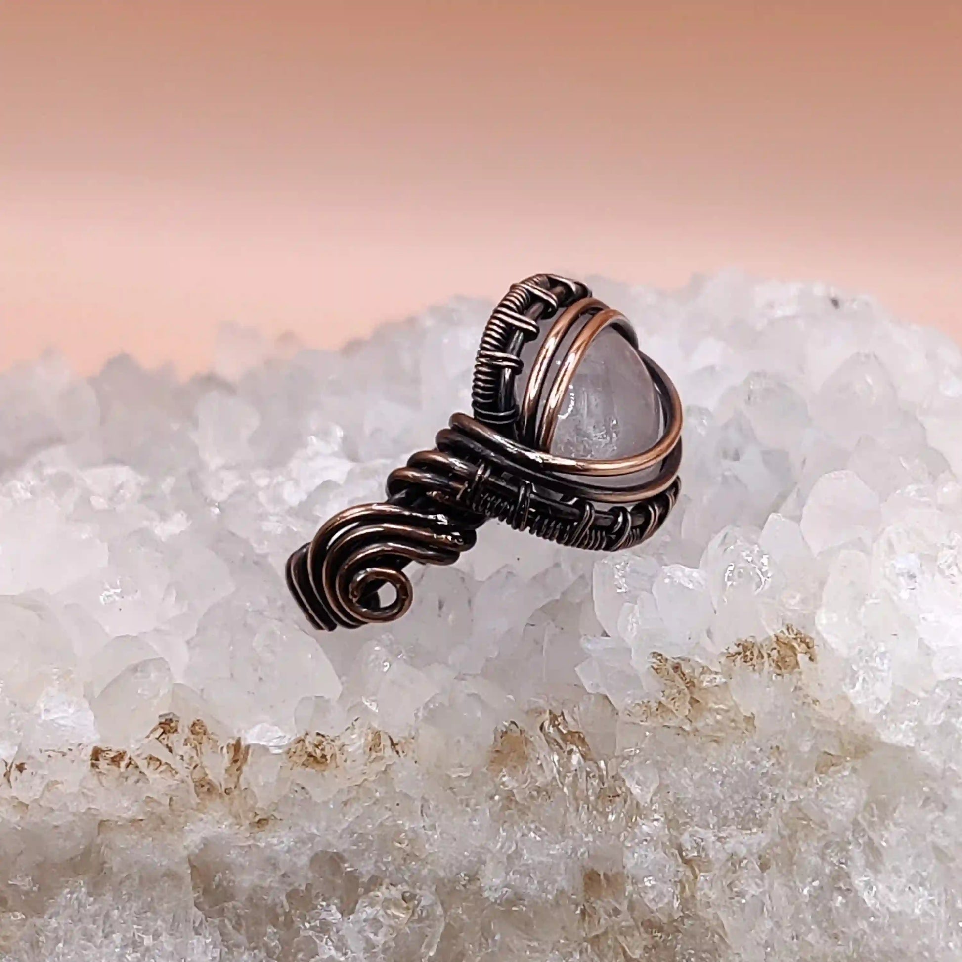 Kanta Rose Quartz Ring SA2 By Sanguine Aura Handcrafted Jewellery