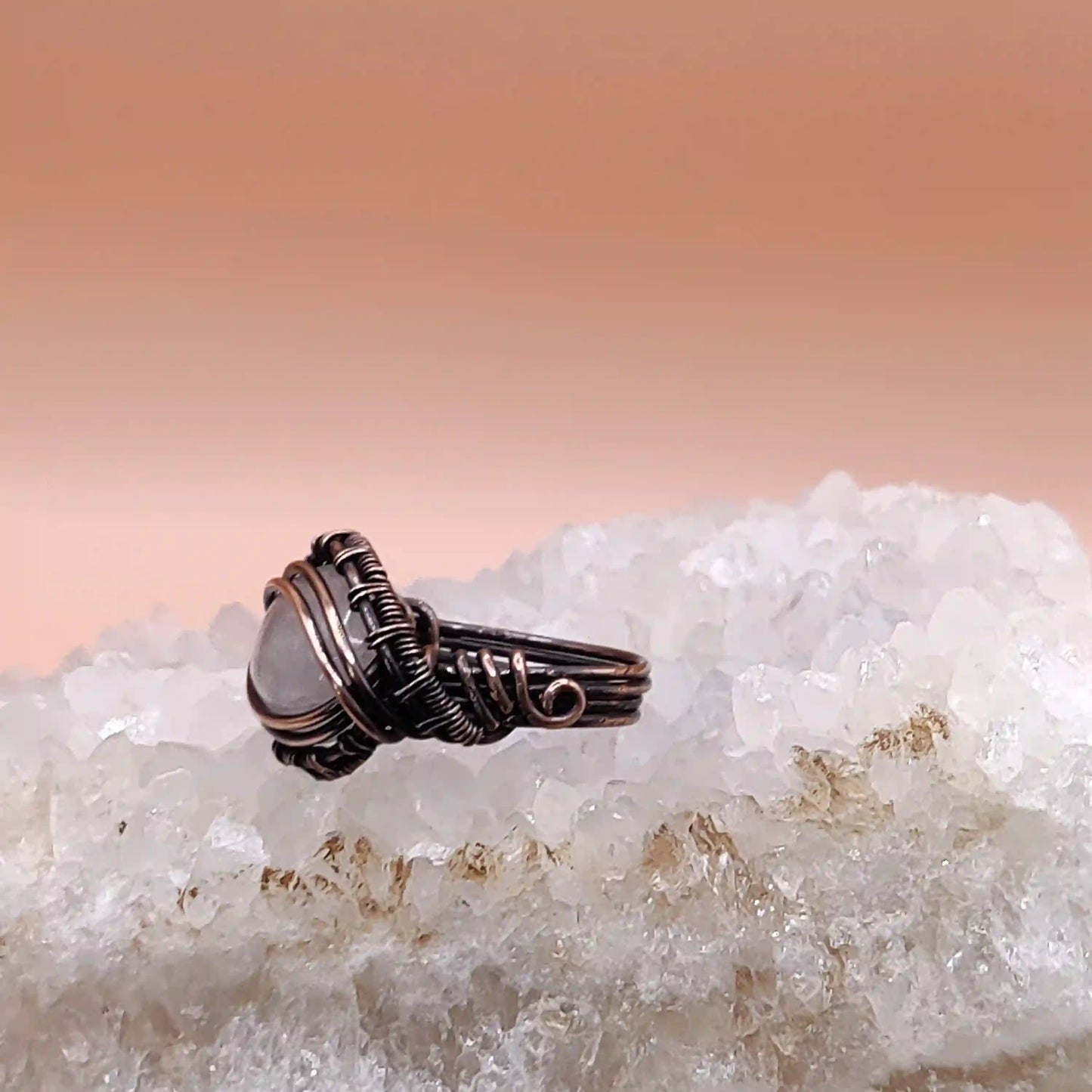 Kanta Rose Quartz Ring SA3 By Sanguine Aura Handcrafted Jewellery