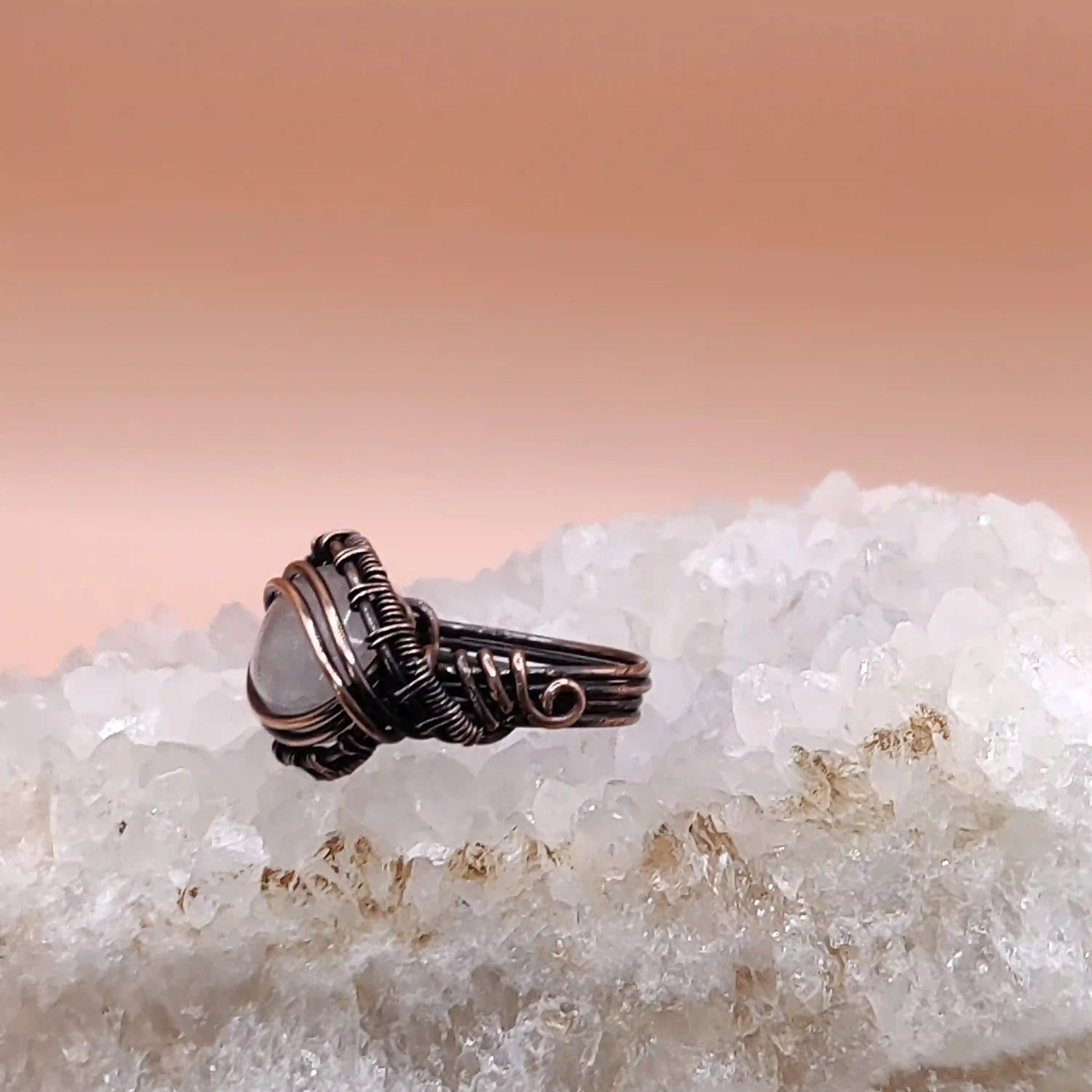 Kanta Rose Quartz Ring SA3 By Sanguine Aura Handcrafted Jewellery