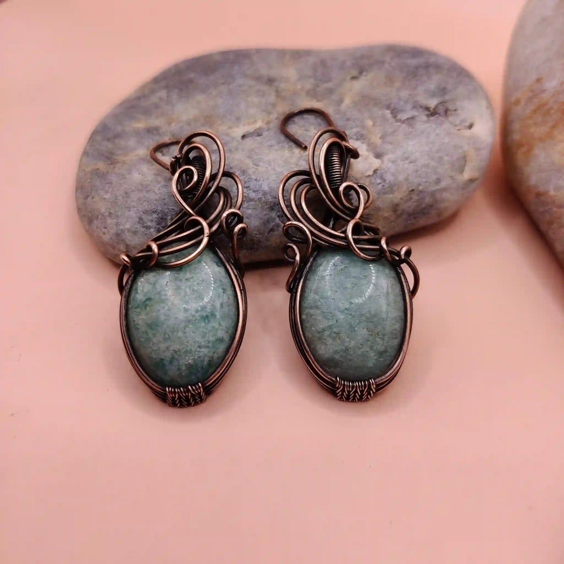 Kimaya_Amazonite_Earrings_001 By Sanguine Aura Handcrafted Jewellery