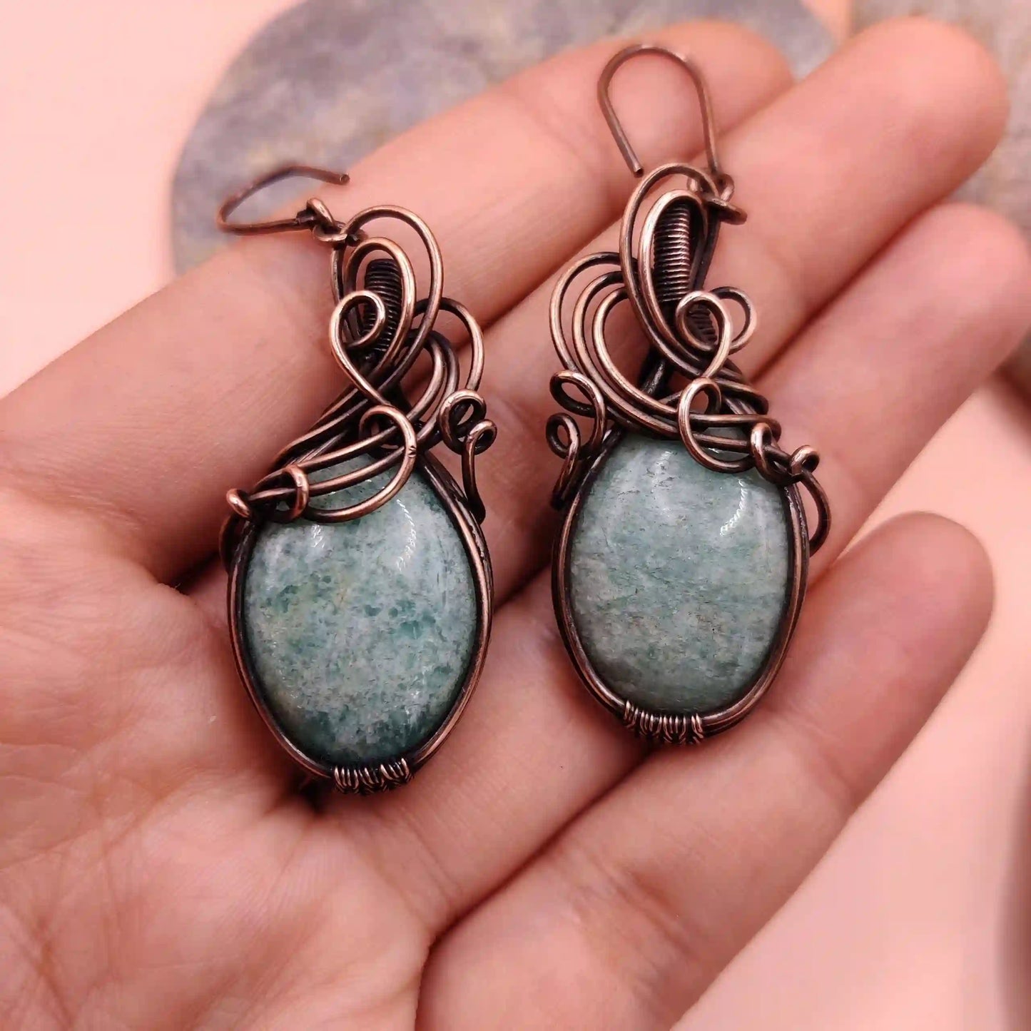 Kimaya_Amazonite_Earrings_001_SA1 By Sanguine Aura Handcrafted Jewellery