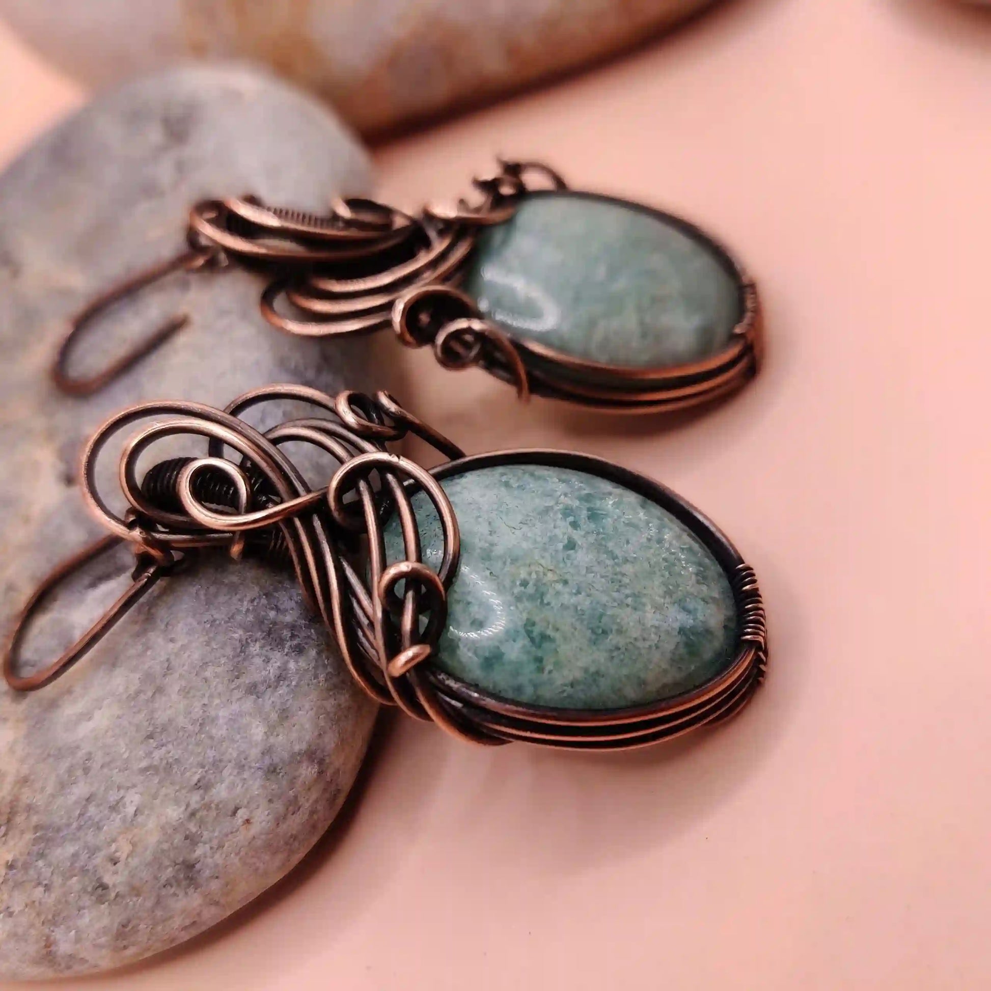 Kimaya_Amazonite_Earrings_001_SA2 By Sanguine Aura Handcrafted Jewellery