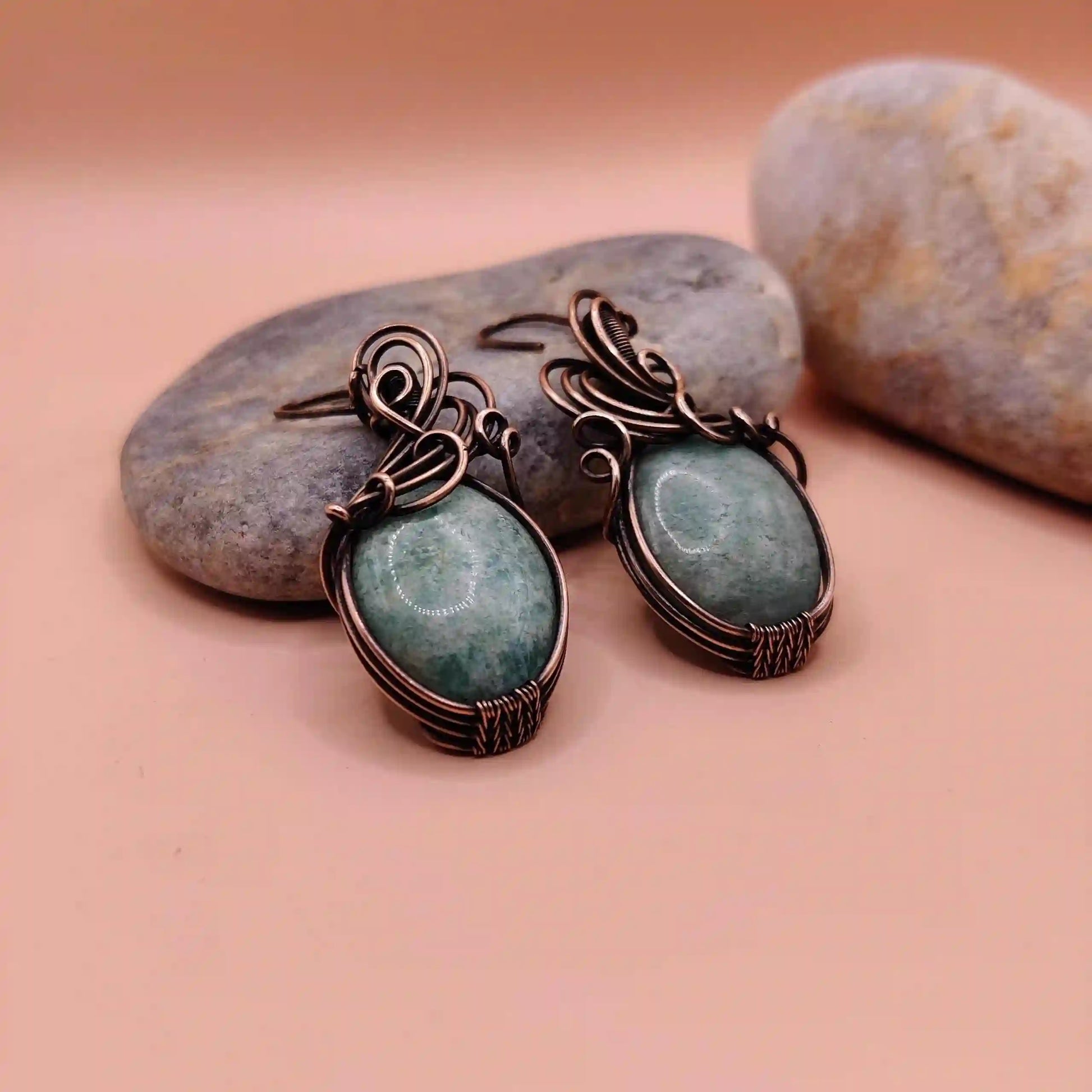Kimaya_Amazonite_Earrings_001_SA3 By Sanguine Aura Handcrafted Jewellery